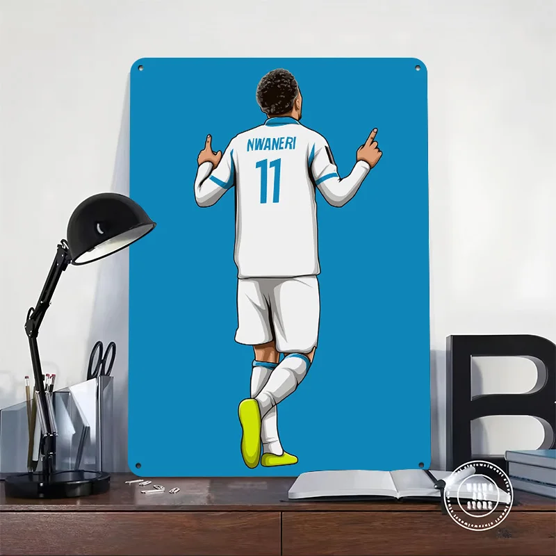 Ethan Nwaneri 3D Texture Metal Poster Customized Wall Art Tin Sign Gift for Mancave Vintage Retro Decoration Gaming Room Decor