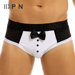 Men's Cute Tuxedo Boxer Shorts Briefs Underwear Black Color Splice Cotton Bow Tie Panties for Bedtime Surprise Underpants