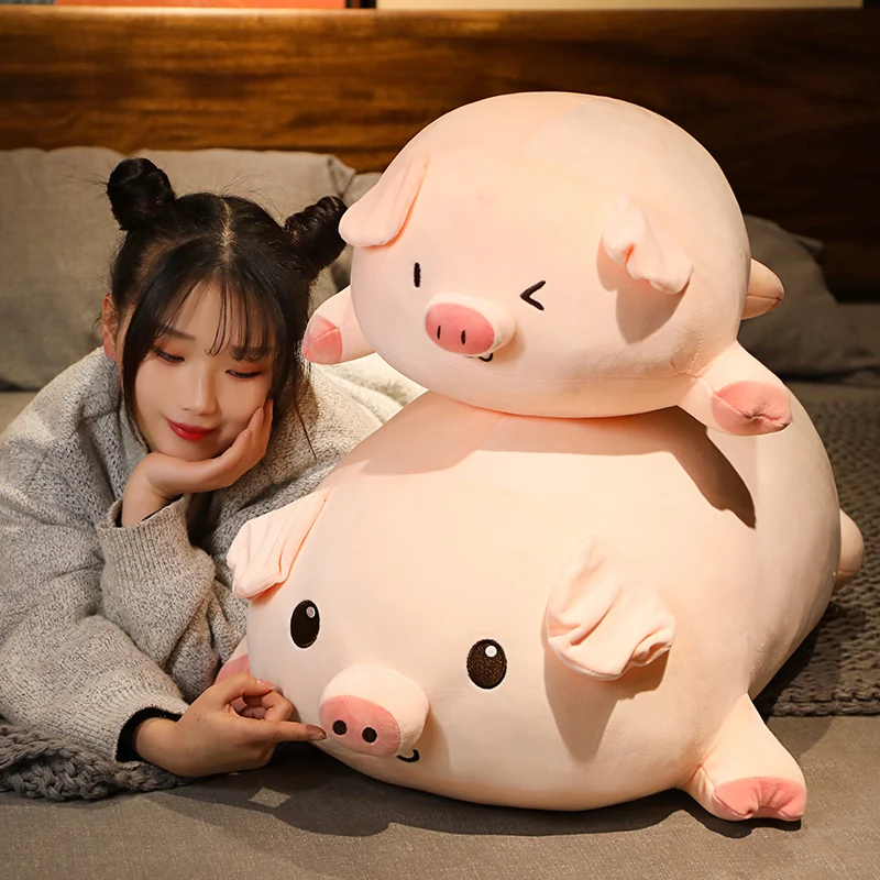 40-100cm Cute Lovely Toys for Girls Baby Birthday Gift Plush Pig Pillow Full Stuffed Soft Animal Piggy Dolls Bed Cushion