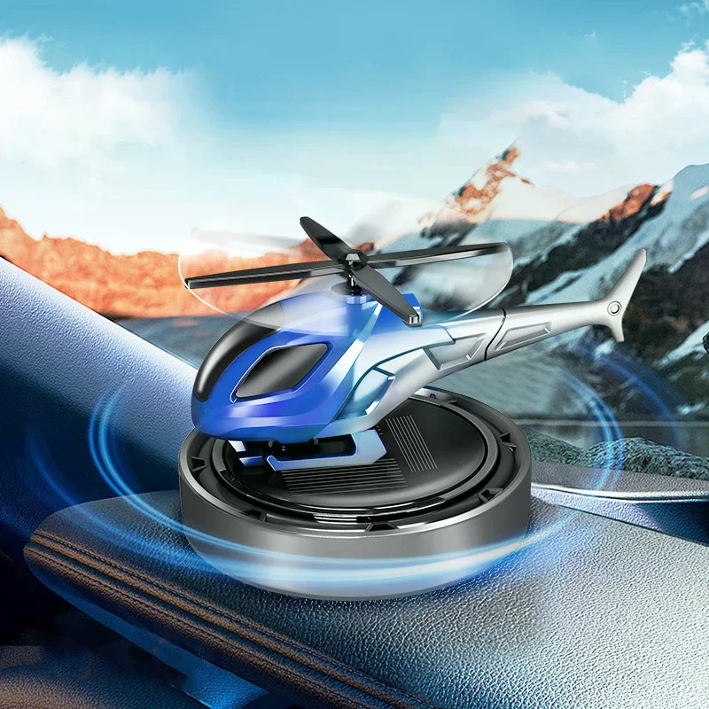 Solar Car Fragrance Helicopter Car Air Freshener Dashboard Ornaments Decor Interior Decoration Solar Rotating Aroma Diffuser