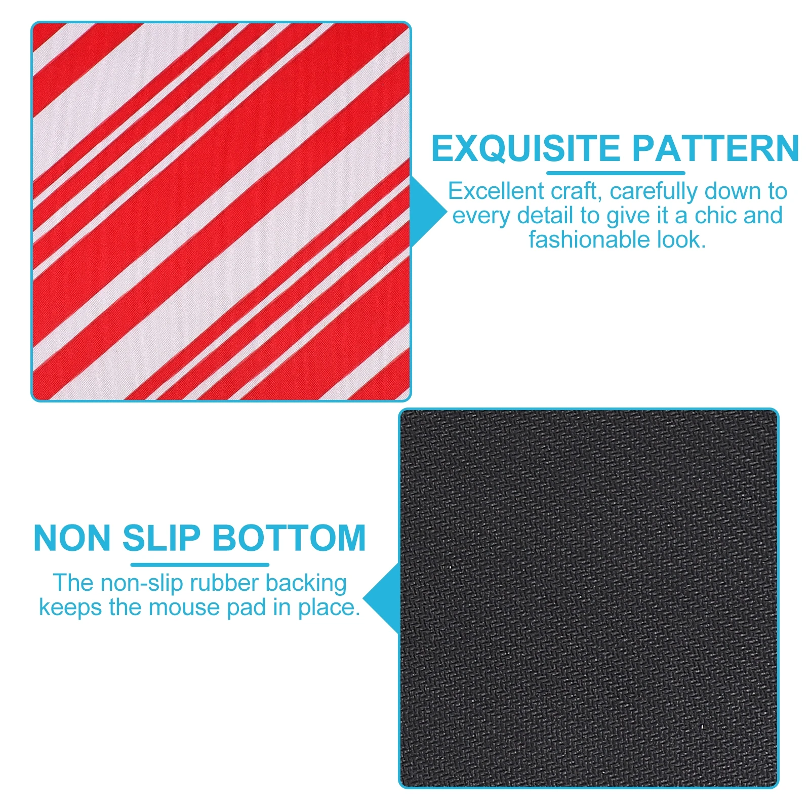 

2 Pcs Christmas Pattern Desk Mat Mouse Pad 30x25cm Non Slip Thickened Easy Cleaning Home Office Gaming Students Keyboard