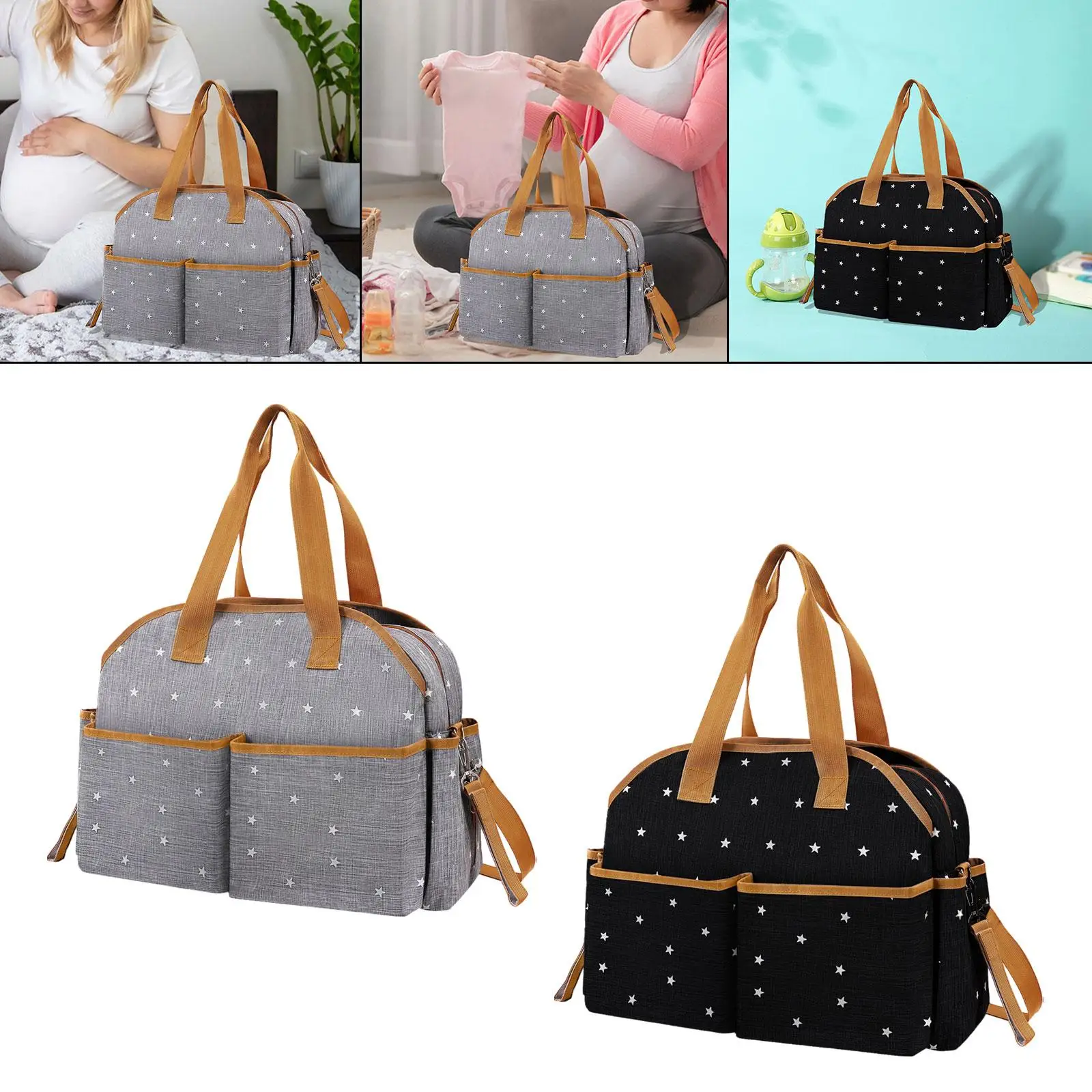 حقيبة حمل للحفاضات متعددة الوظائف، حقيبة كتف أنيقة، منظم للسفر، حقيبة حفاضات الطفل للسفر في الهواء الطلق، هدايا استحمام الطفل #4