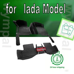 Leather Car Floor Mats For  lada Vesta Granta Car accessories