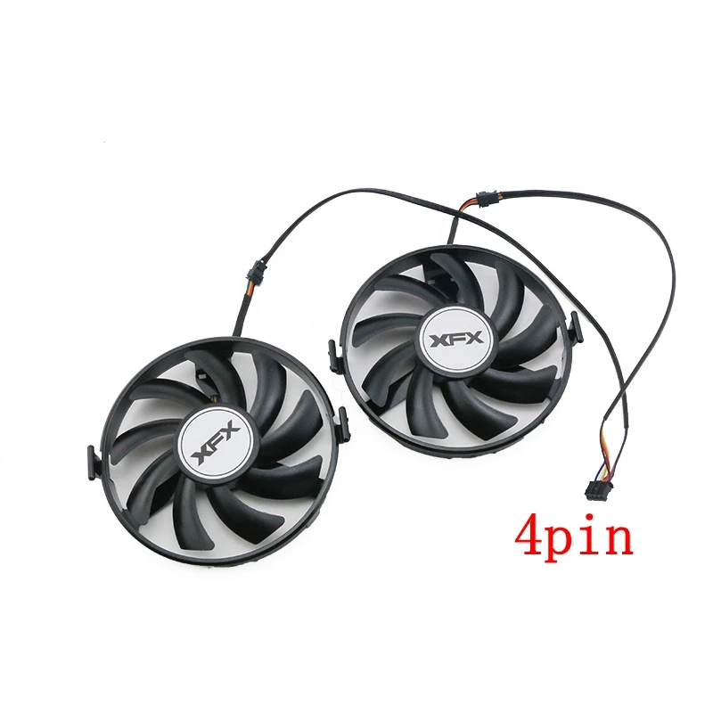 New FDC10U12S9-C 2pcs/lot 4pin DC12V 0.45A for XFX R7 360 370 R9 380 380X R9 370 370X  graphics card fan