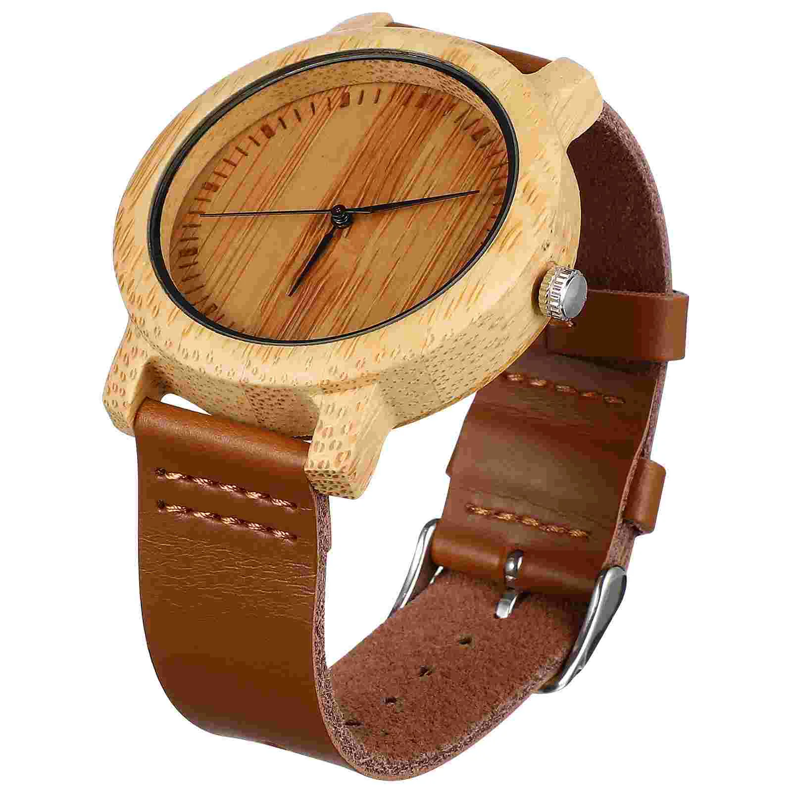 Wood Watch for Men Bamboo Quartz Movement Mens Handmade Wristwatch Men's Watches