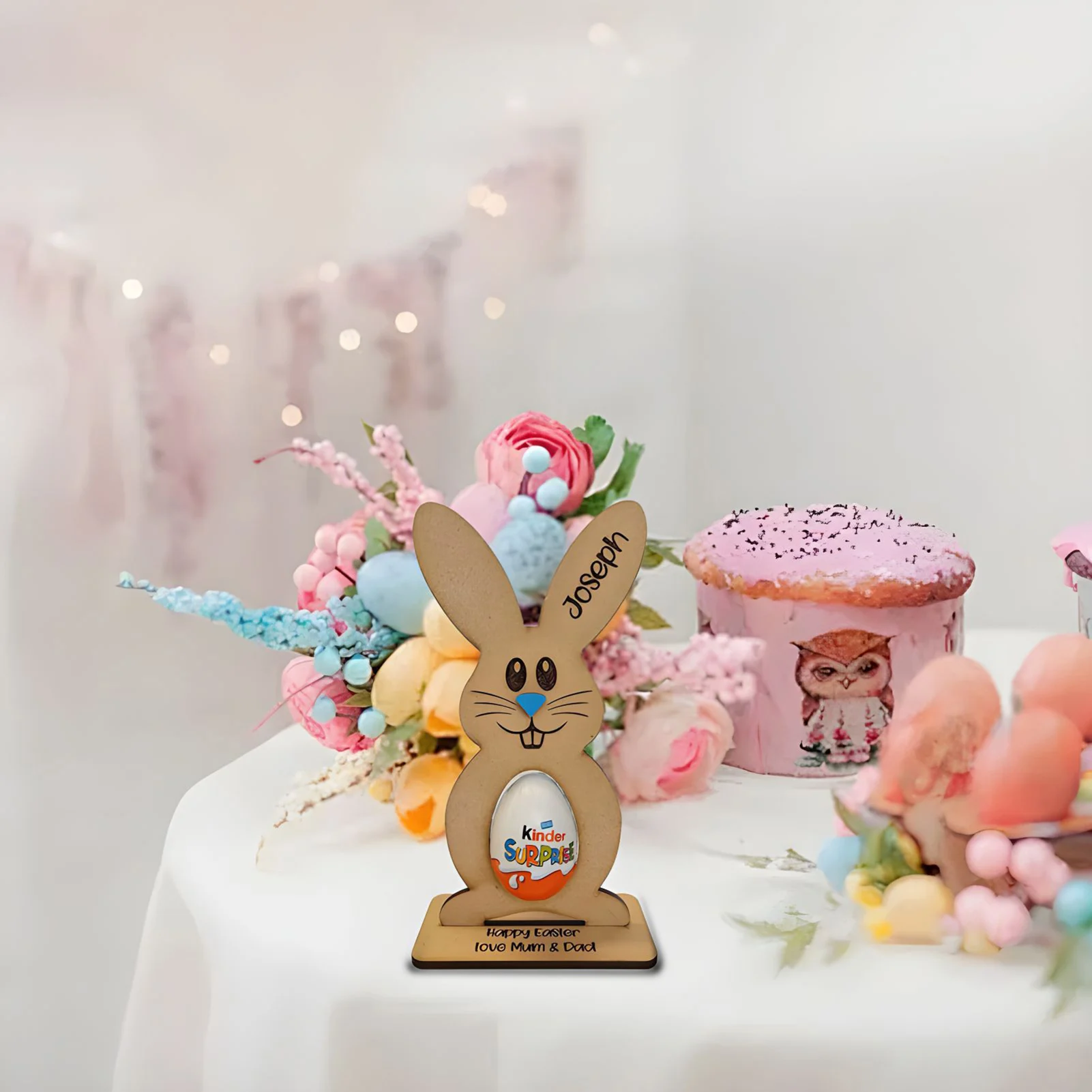

Easter Bunny Decorative Ornaments Scene Arrangements Home Decor Egg Holder Suitable for Living Room Party Favors