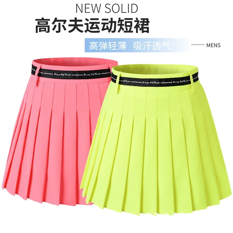 Golf Tennis Skirts For Women High Waist Double Layer Pleated Skirt Gym Sports Fitness Running Yoga Soft Athletic Workout Skort
