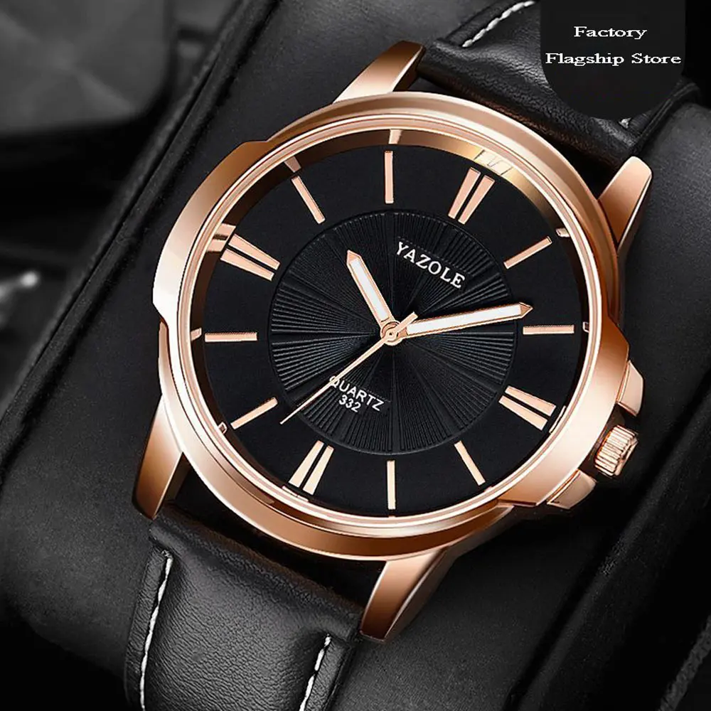 

YAZOLE Мужские часы в деловом стиле Кварцевые часы Водонепроницаемые наручные часы мужские наручные relojes