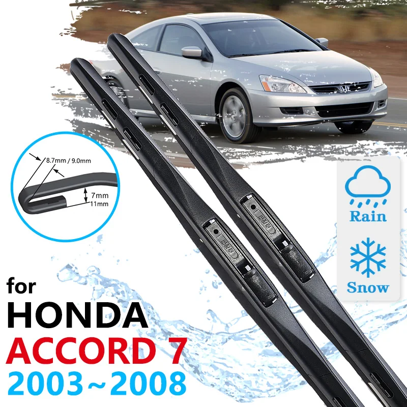 Car Front Wiper Blades For Honda Accord 7 2003 2004 2005 2006 2007 2008 Cleaning Windshield Windscreen Brushes Accessories Wash