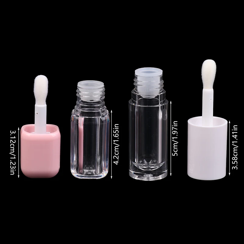 6ML Empty Transparent Lip Gloss Tubes Big Brush Plastic Lip Balm Tube Lipstick Mini Sample Cosmetic Container Sample Bottle