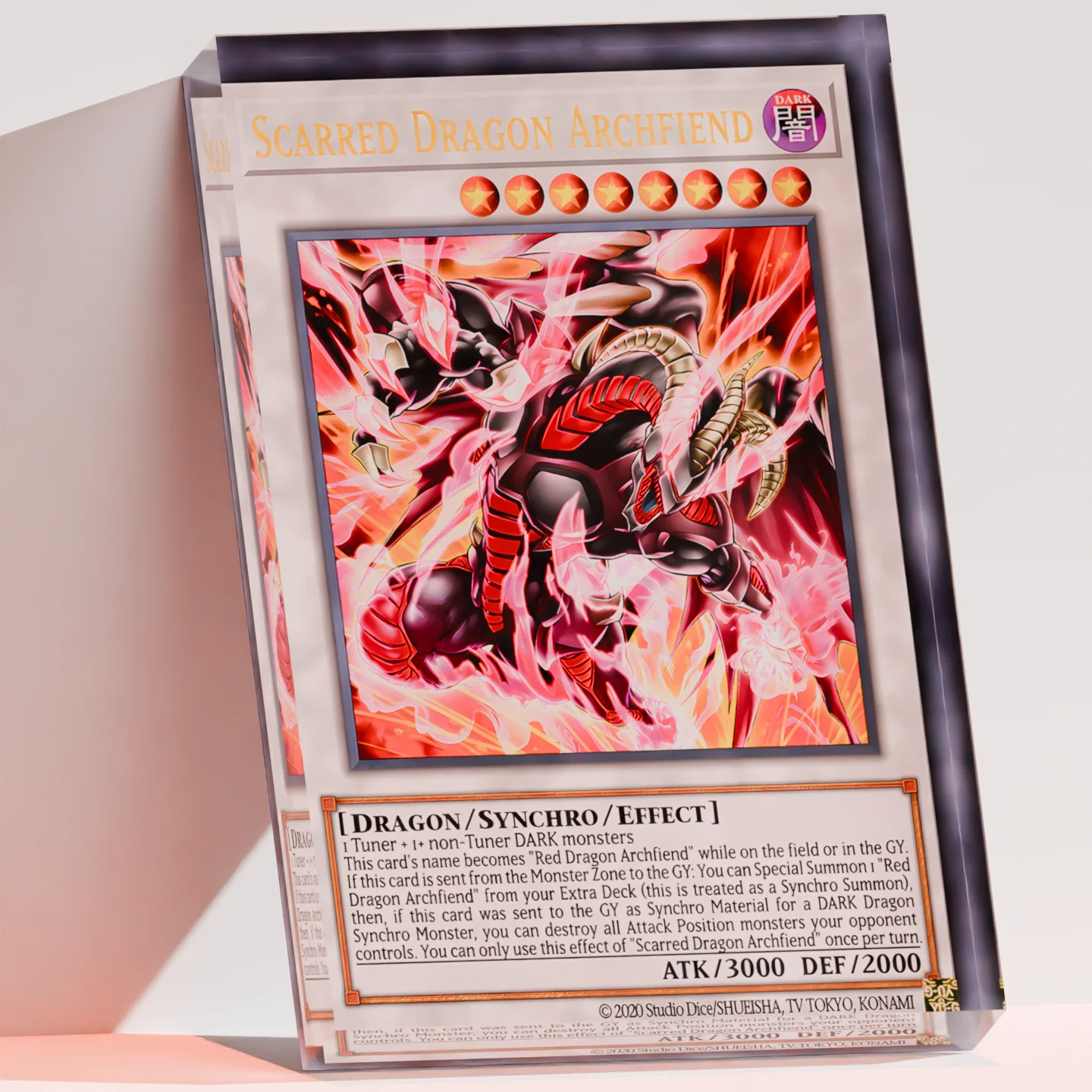Yu-Gi-Oh YGO Scarred Dragon Archfiend Clear Acrylic Block Anime Goods Desktop Ornament Anime Desk Decor Collection Gift