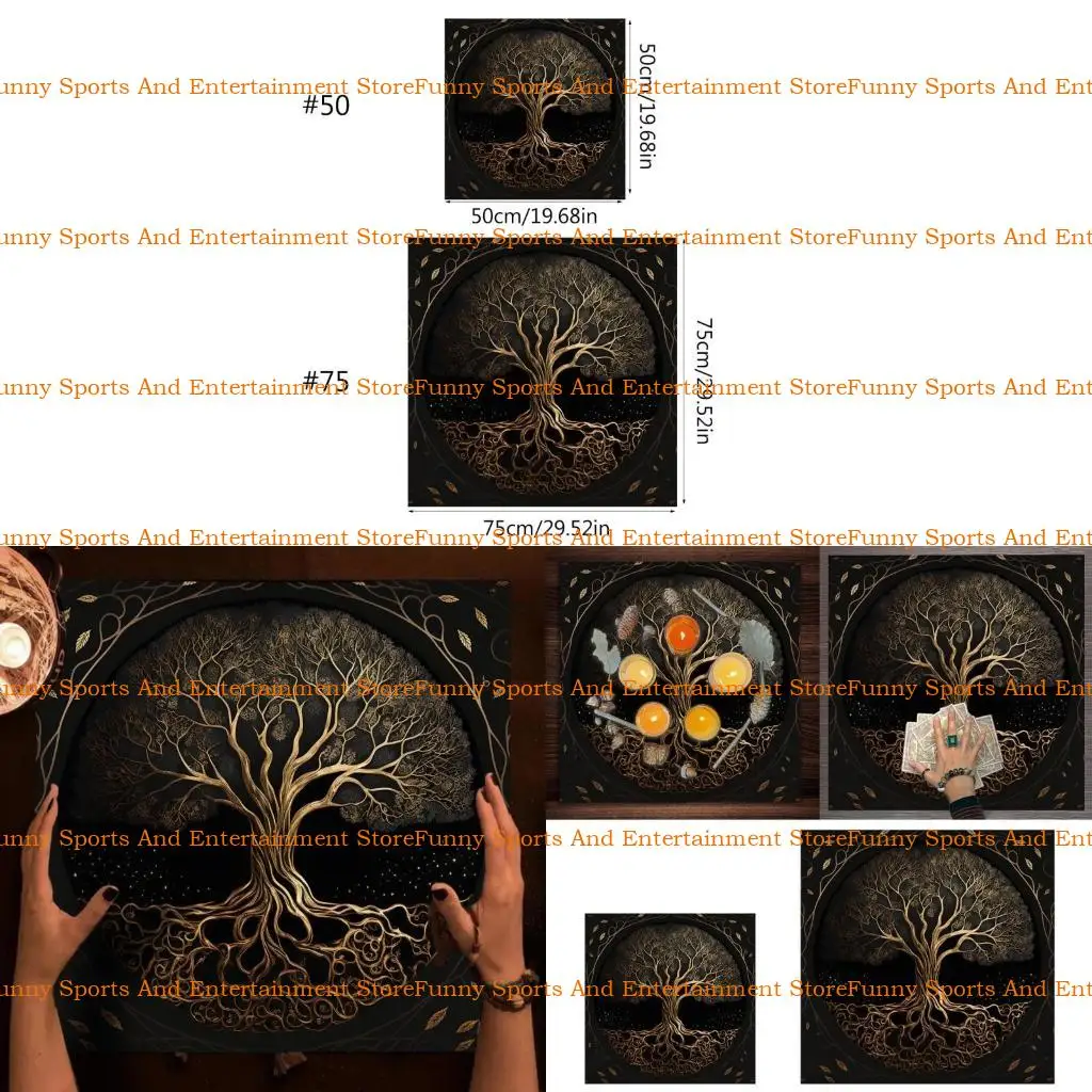 

C4DE Алтарная ткань Жизнь Дерево Алтарный Алтарь Гобелен табличка Таро Мат Мат карта карта ткань ткань колдовство столовая льня