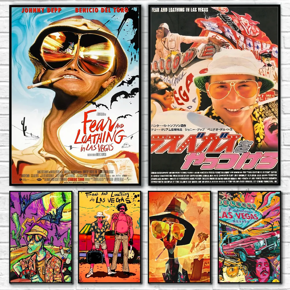 Póster de Las Vegas de Fear Loathing, impresión artística de pared adhesiva, impermeable, para el hogar, sala de estar, Bar, decoración estética