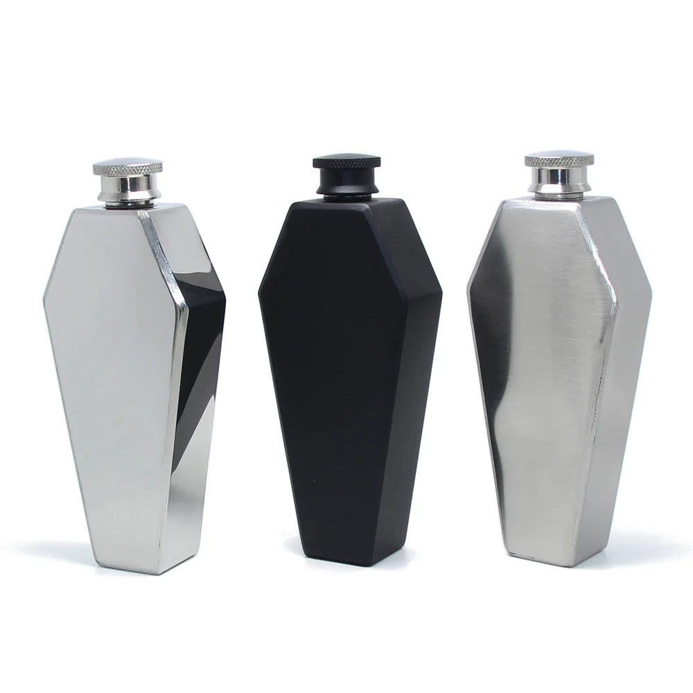 3.5oz Portable 304 SS 6-polygon Flagon Whiskey Vodka Wine Pot Hip Flask Alcohol Drinking Bottle bar party outdoor utensil