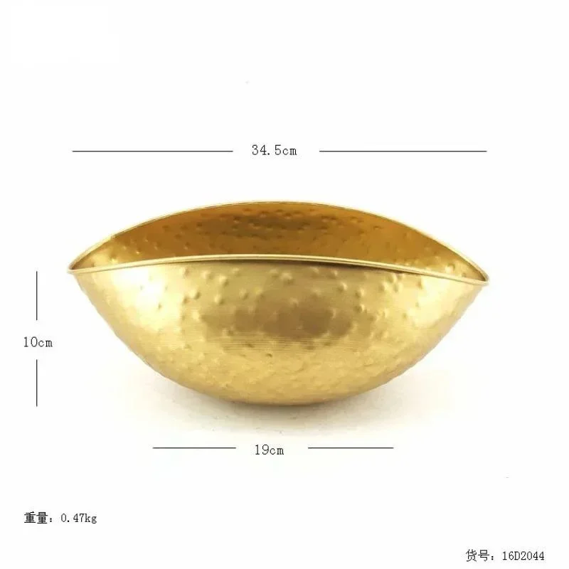 New Large Size Golden Bowl Pot Vase Jubao Pot Flower Planting Handmade Iron Flower Pot For Home Hotel Decorative Gift Metal view 5