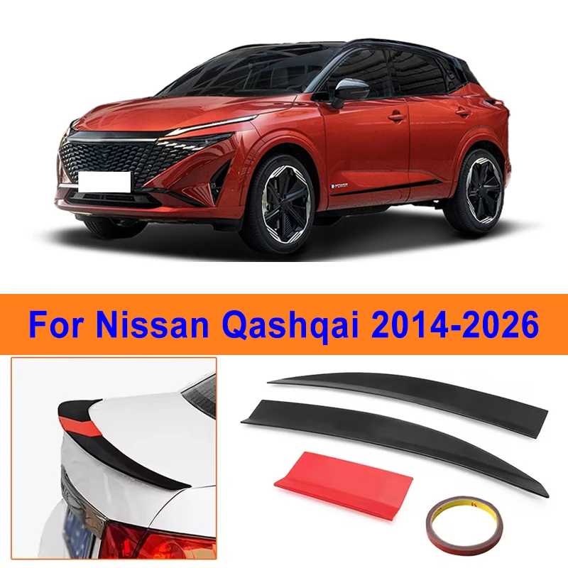 

For Nissan Qashqai 2014-2026 3-Section ABS Rear Trunk Spoiler 115-125cm Adjustable Sports Decor Top Wing Car Exterior Parts