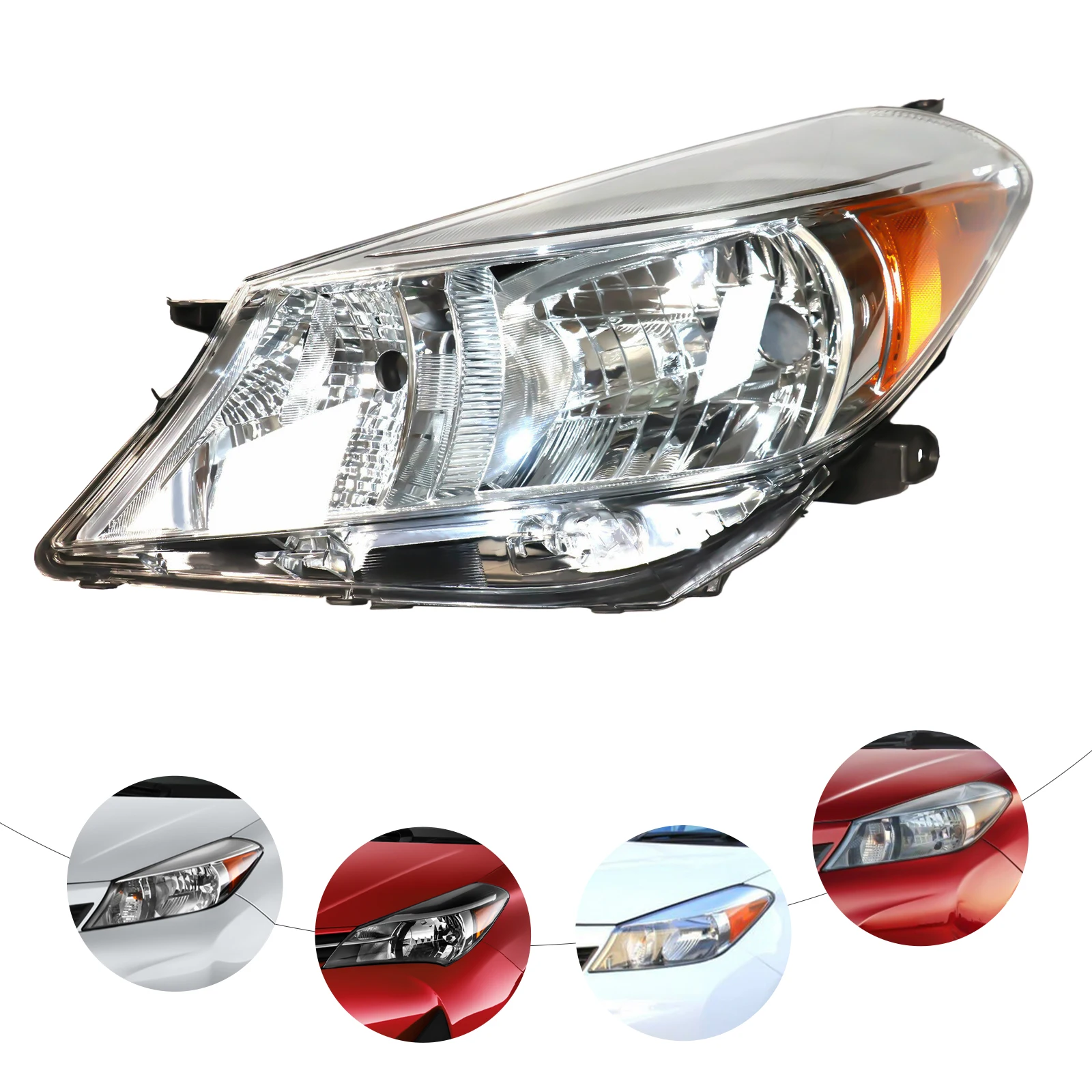 For 2012 2013 2014 Toyota Yaris Vitz Headlight Halogen Front Lamp LH Driver Side Heavy Duty Polycarbonate Super waterproof