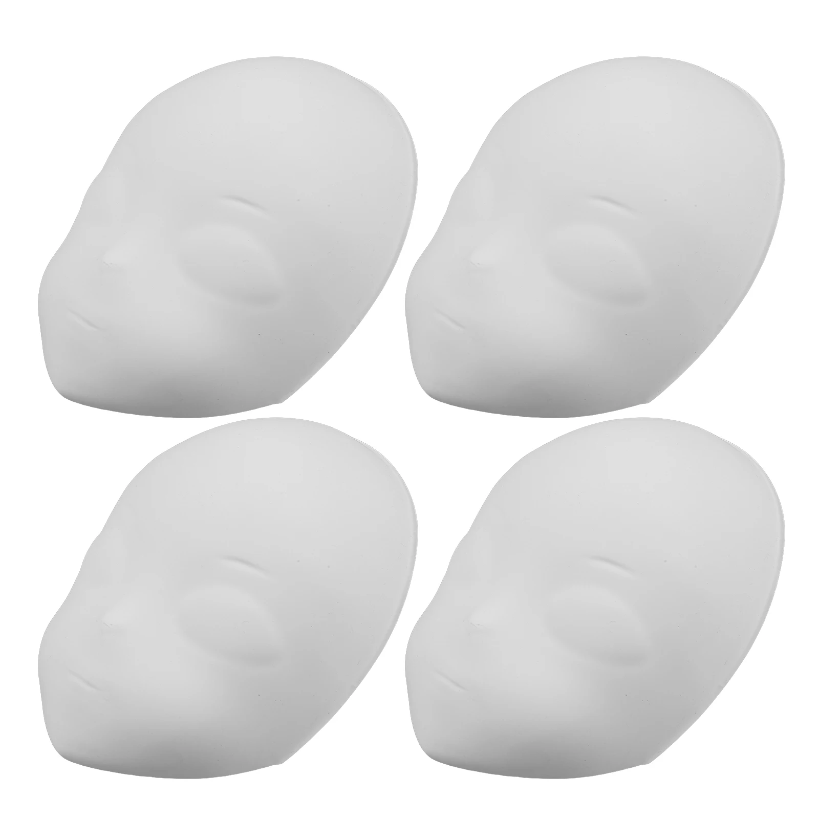

4 Pcs Blank Mask Carnival Masks to Decorate Fox Hand-painted Face Craft Plastic Decorative DIY Material