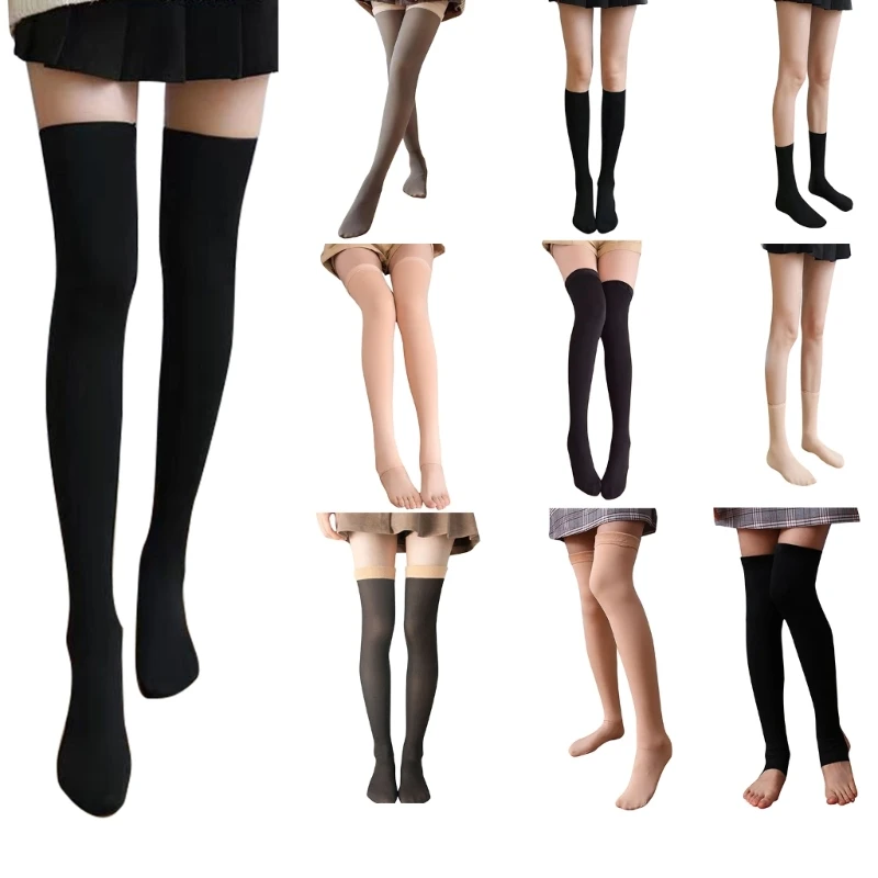 

Women's Fleece Lined Thigh High Socks Soft Long Stockings Warm over Knee High Socks Winter Thermal Socks Christmas Gift