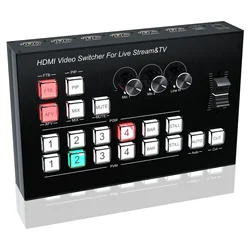 4K 4HD HDMI Video Mixer Switcher Seamless Switch for Multi Camera Live Production Line in Out PIP 1080p Live Streaming Capture