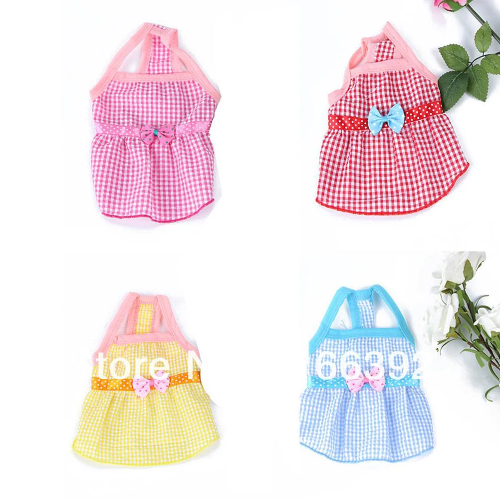 

Bow Skirt Dog Dress Summer Floral Pet Clothes Shirts Small Dogs Pet Shirts Stylish Design Bright Color Easy Wear