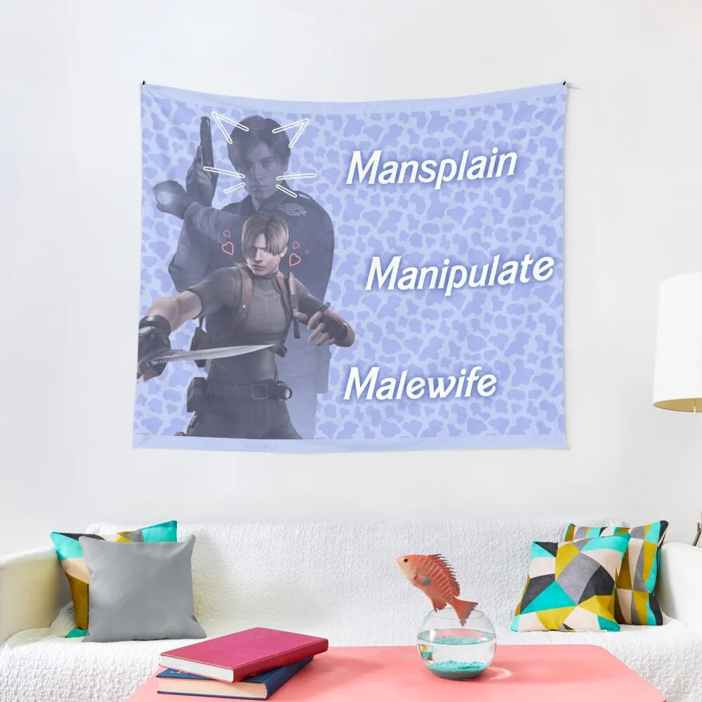 Mansplain, Manipulate, Malewife Leon (Cow) Tapestry Carpet On The Wall Room Aesthetic Korean Room Decor Wall Decoration Items