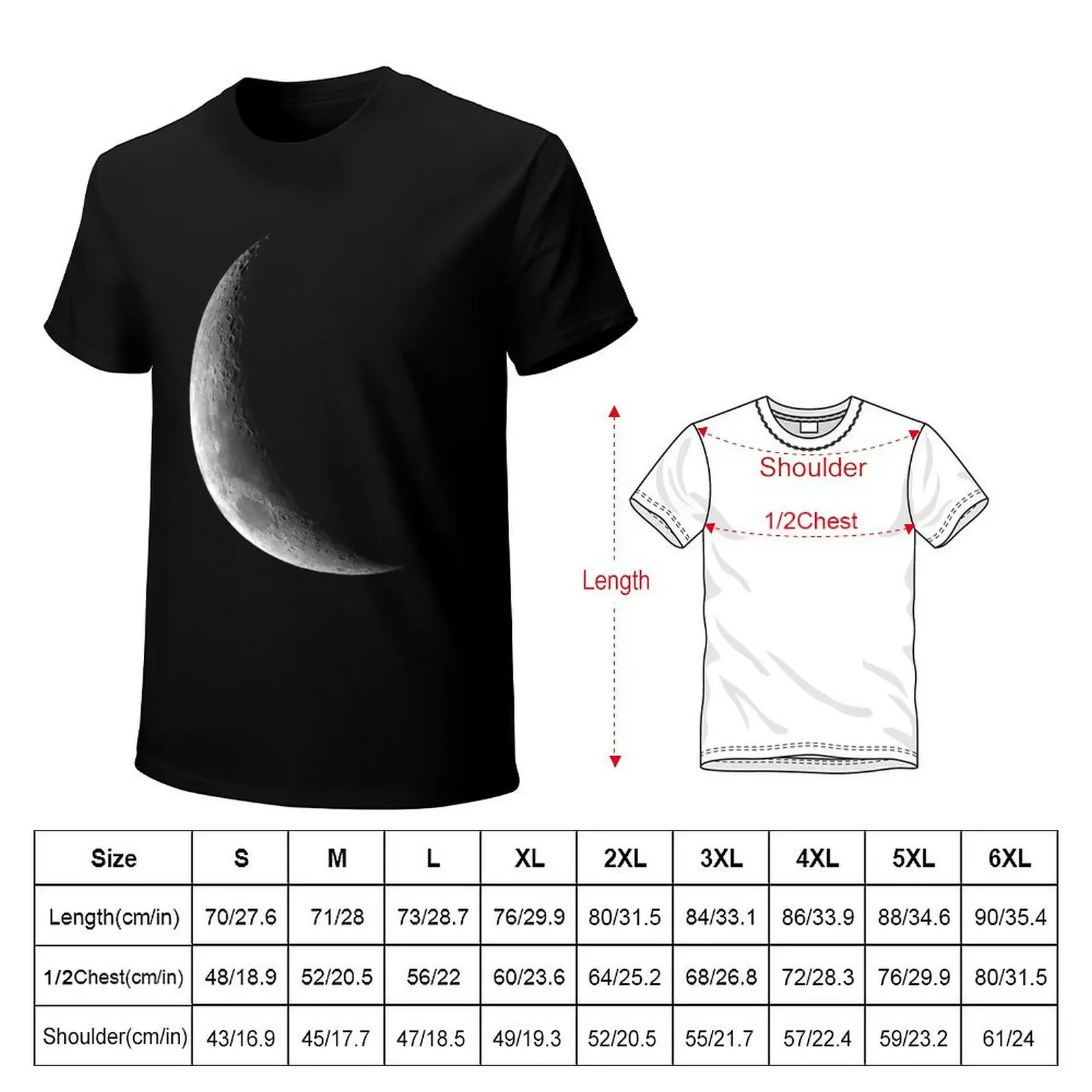 Moon Waxing Crescent T-Shirt plus size clothes korean fashion blacks anime clothes mens shirts graphic tee