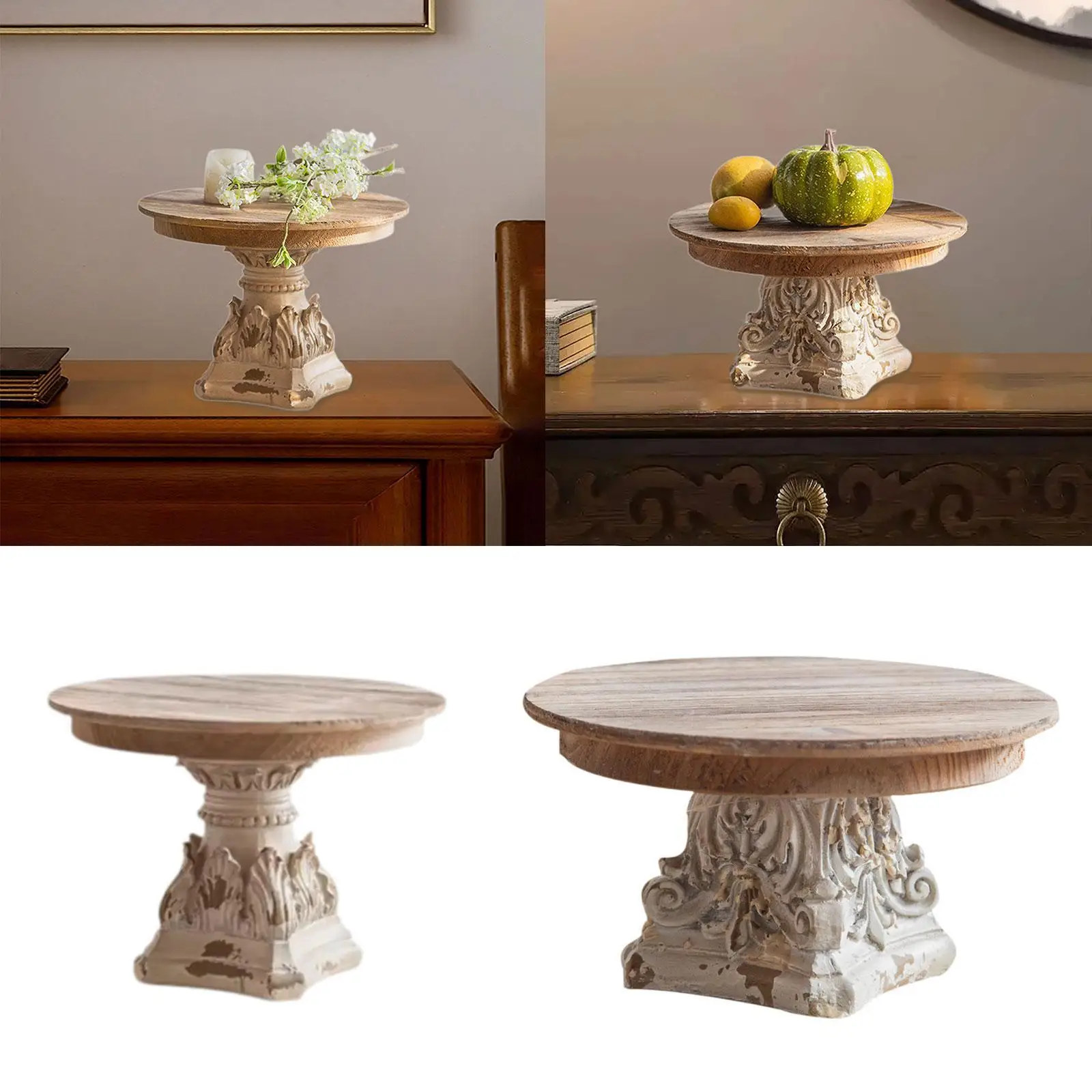Vassoio in legno Portafrutta decorativo per fattoria Bancone Snack Dessert Pane rustico