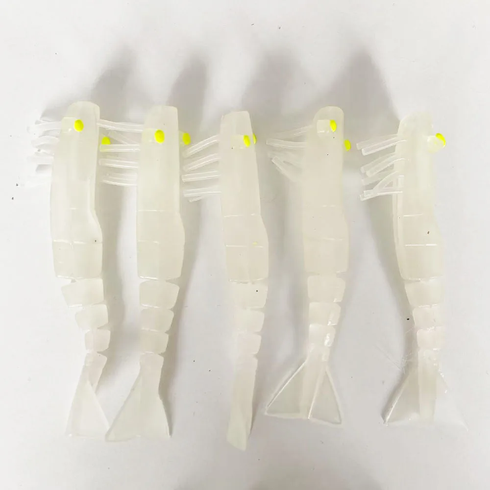 5 Stück Professioneller Mehrteiliger Garnelen-Köder 85-100mm - PVC-Weichköder für Süß- & Salzwasser - Bass/ Mandarinfisch/ Schnapper – Detail 6