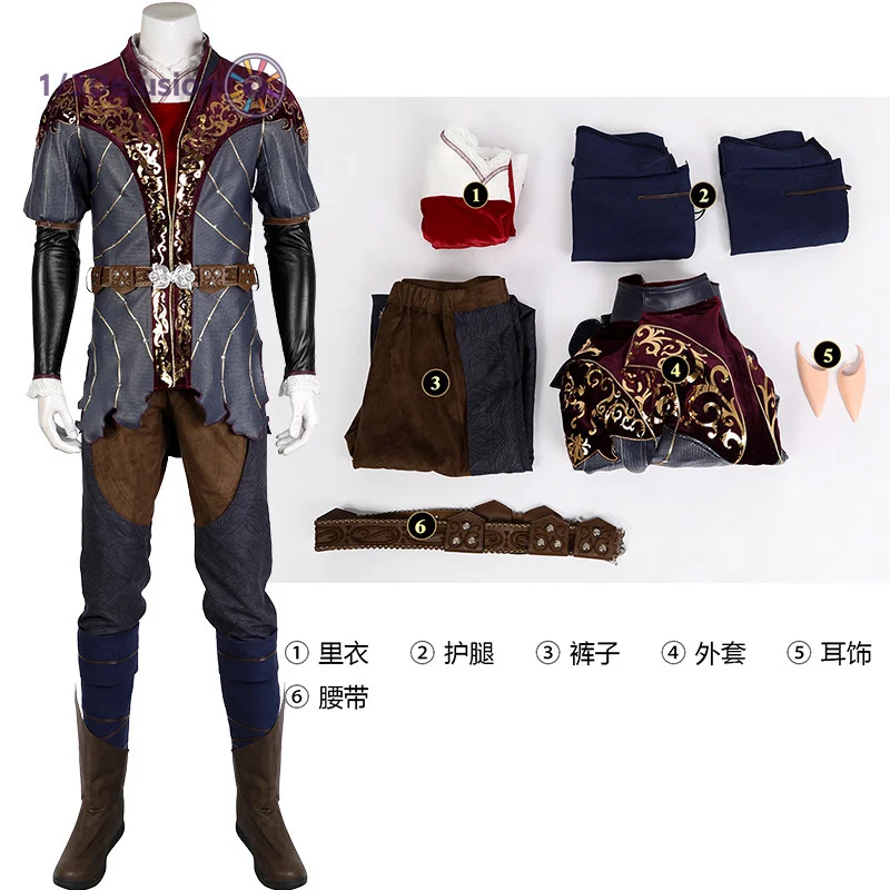 

1/3Delusion Store Baldur's Gate 3 Astarion Cosplay Costume Custom Made Movie Star Adult Men Halloween Suit Full Set Outfit
