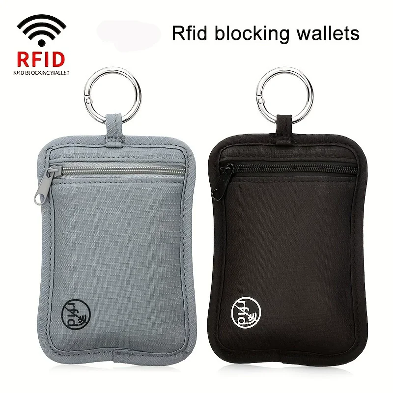 RFID Blocking Wallet Card Case with Buckle Anti-Theft Protection Travel Pouch for Credit Cards and ID Passport Holder