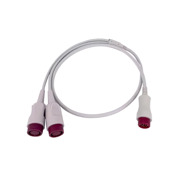 Compatible with Mindrays Phs 12-pin Dual Invasive Voltage Cable, One Turn Two Double Head IBP Monitors Extension Cable