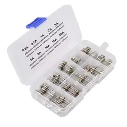 100pcs 5x20mm Quick Blow Glass Tube Fuse Assorted Kit Amp 0.2A 0.5A 1A 2A 3A 5A 8A 10A 15A 20A 250V with Storage Box