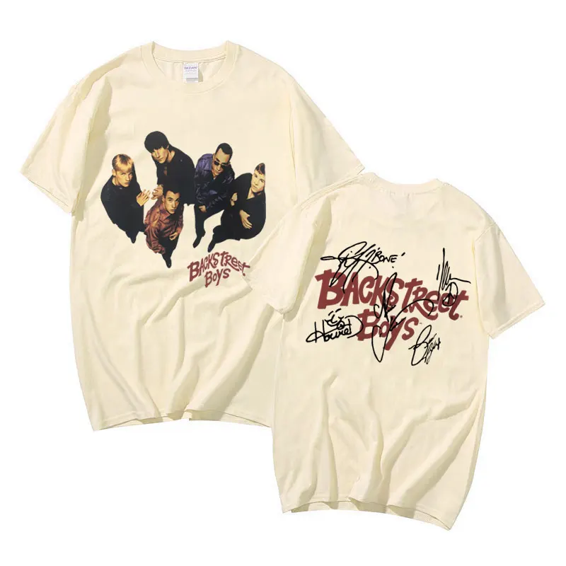 Rare Backstreet Boys Graphic Print T Shirt Vintage Pop Music Boy Band Bsb Group T-shirts Men Women\'s Fashion Oversized Tshirt