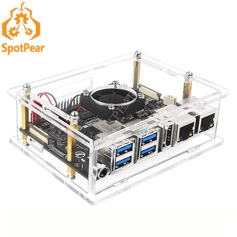 VisionFive2 Development board acrylic case with radiator fan option Not include VisionFive2