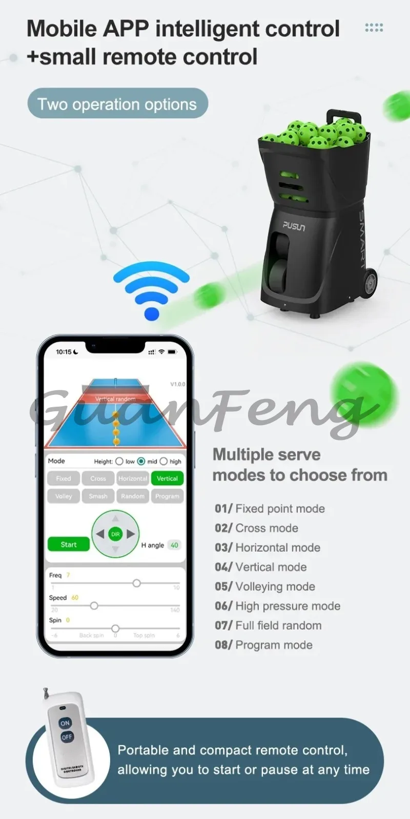 Smart Pickle Ball Feeding Automatic Pickleball Machine  for Training Practice with APP Remote Control