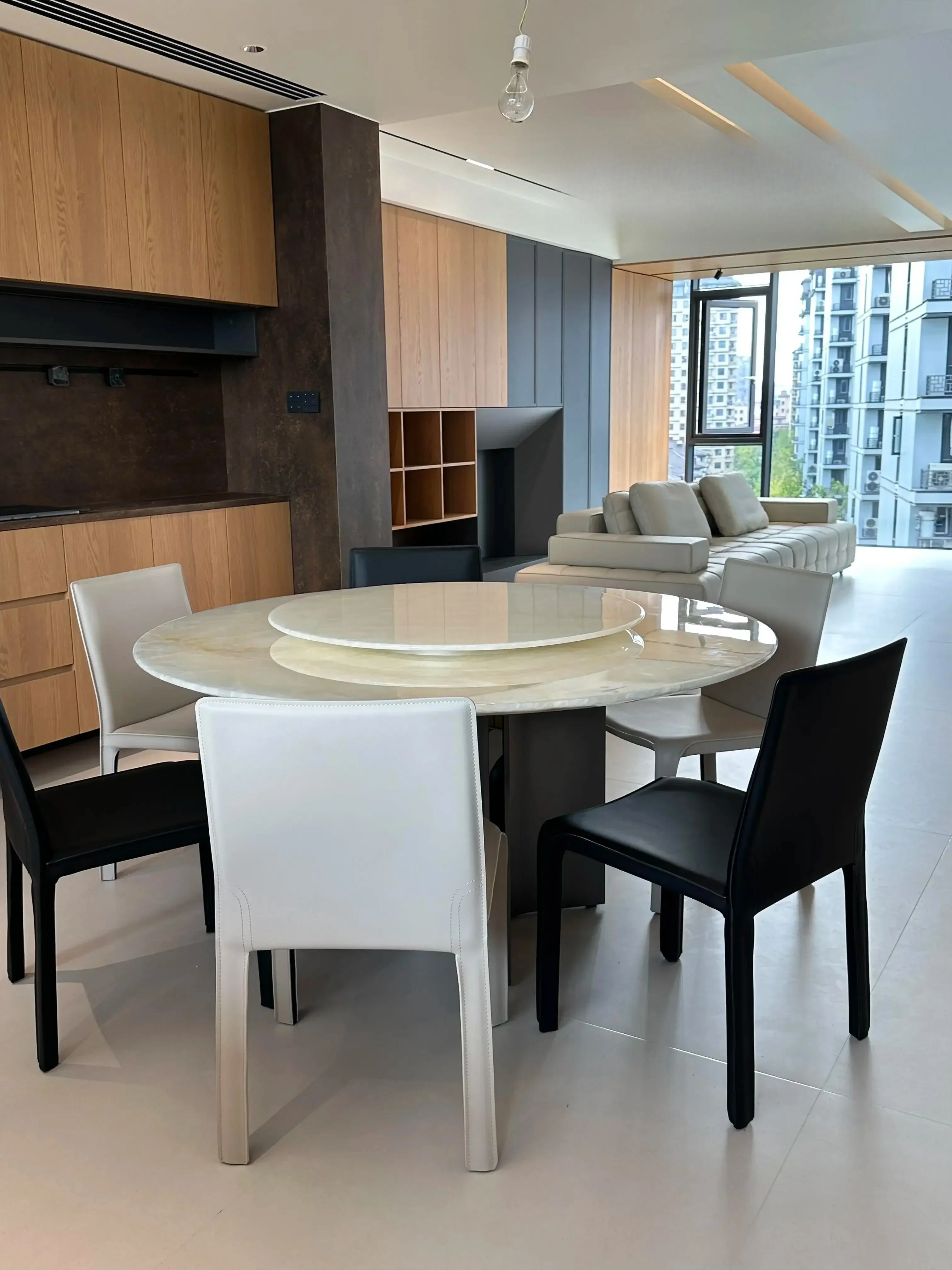 

Импортный роскошный каменный обеденный стол из чистого натурального мрамора, круглый стол высокого класса из белого ледяного нефрита, домашний