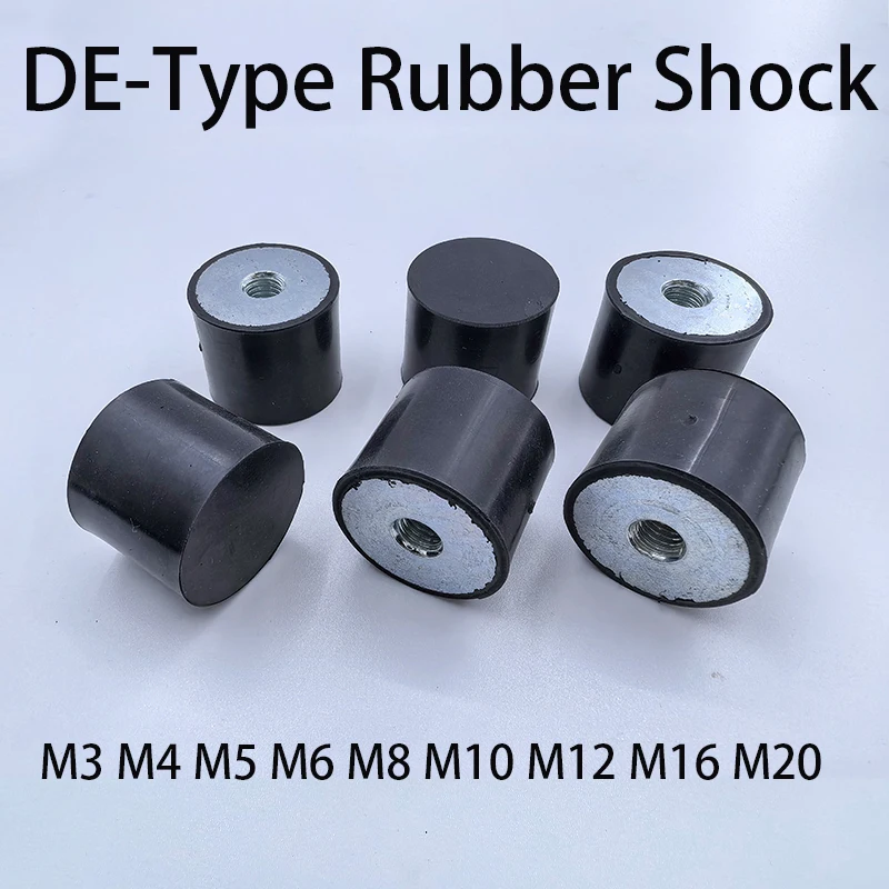 1-10Pcs DE-Type M3 M4 M5 M6 M8 M10 M12 M16 M20 Rubber Shock Absorber Single Thread Female-End Isolation Mount Damper Dia 8-150mm
