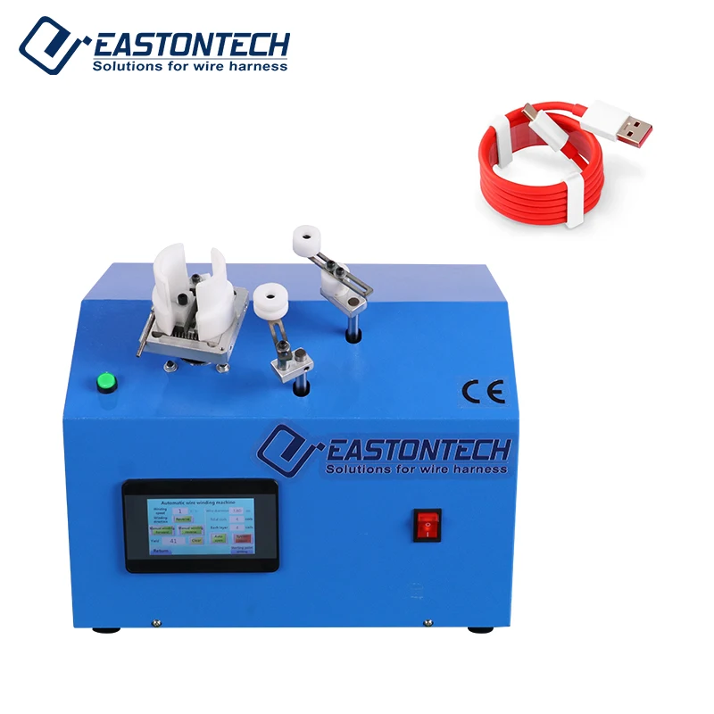 Data Cable Wind Tie Machine Automatic USB Data Cable Winding and Binding Machine Winding ID 50 - 100 mm