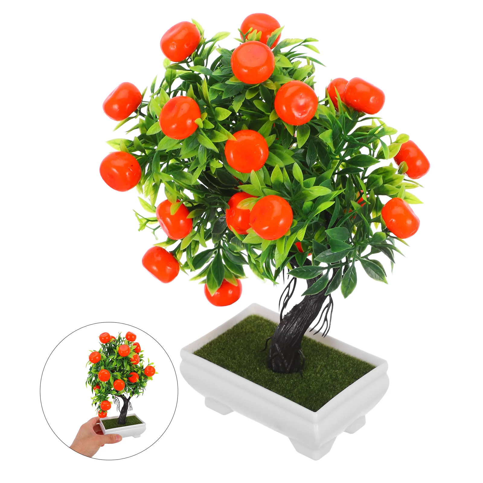 

Faux Orange Tree Decor Artificial Orange Plant Simulation Fruit Tree Bonsai for Living Room Bedroom Desktop Adornment