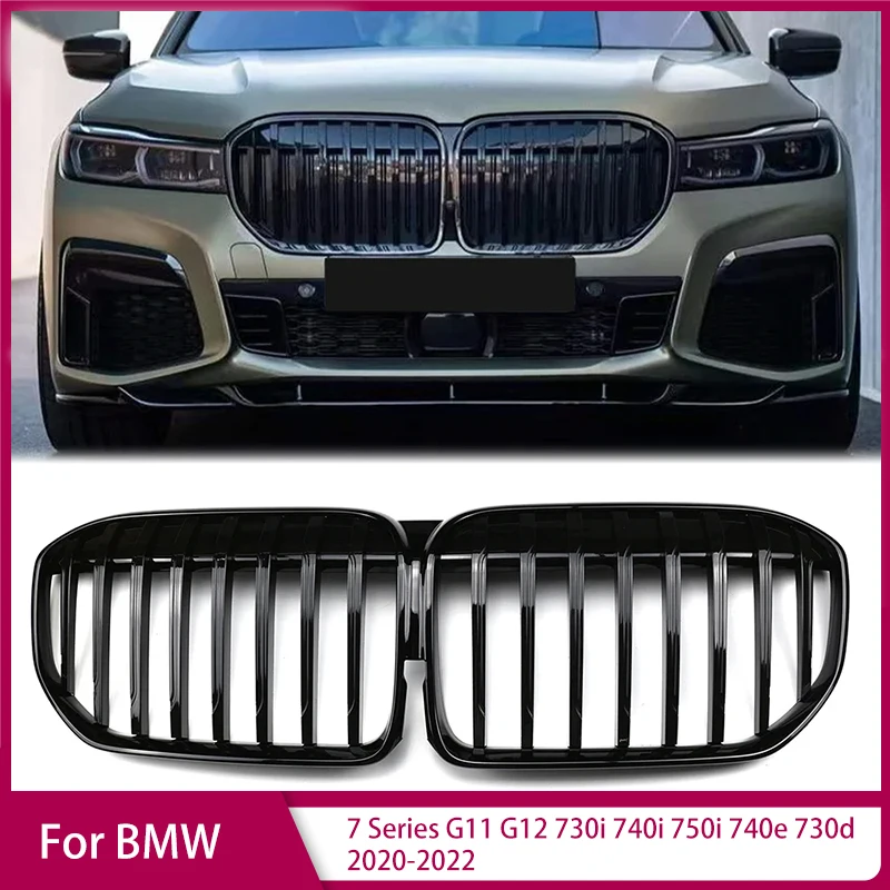 Car Front Bumper Kidney Grille for BMW 7 Series G11 G12 730i 740i 750i 740e 730d 2020-2022 Hood Racing Grills Auto Parts