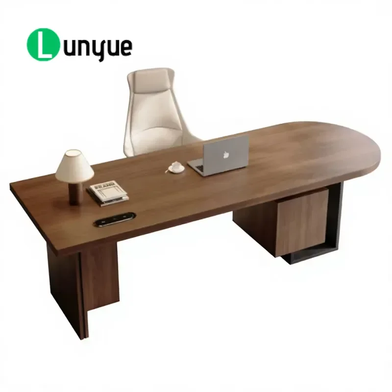 Modern HDF Computer Desk with Locker Office Furniture Workstation for Home Study Space Saving Storage Durable Writing Table