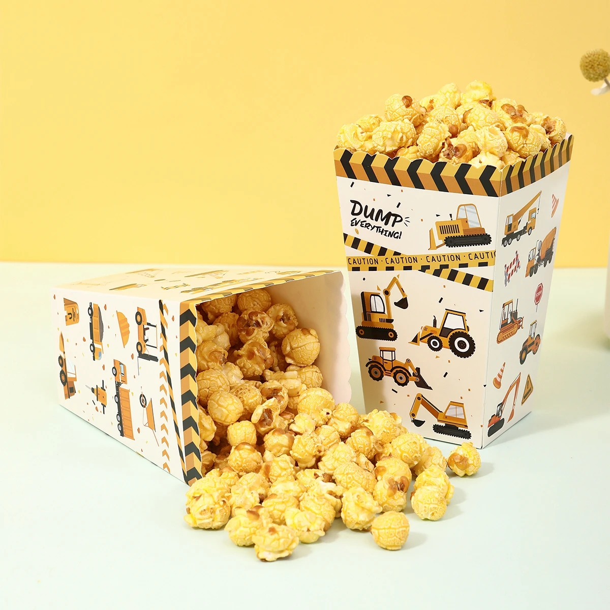 صندوق الفشار للمركبات الهندسية، صندوق حلوى البناء، صندوق هدايا للأطفال الأولاد، مستلزمات استحمام الطفل، ديكور عيد الميلاد