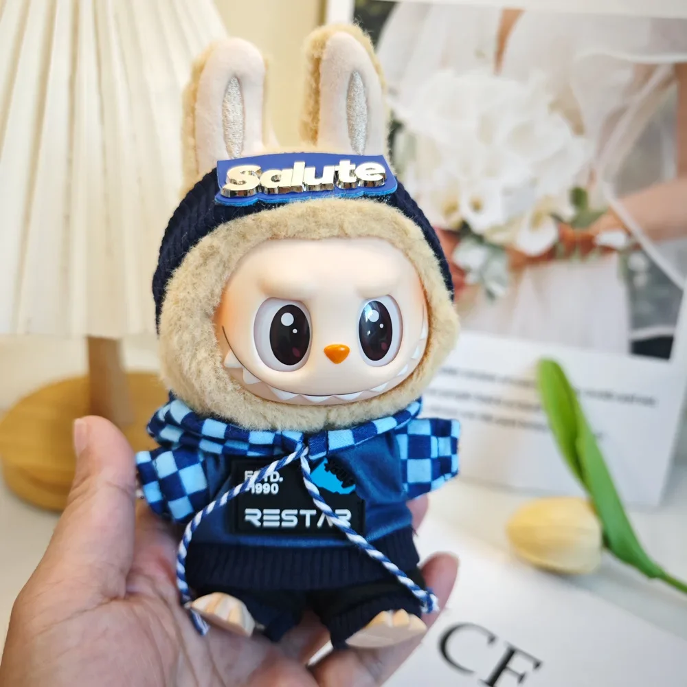 

17cm Labubu Mini Doll Clothes Cute Labubu Outfit Accessories Personalised Sporty Zip-up Clothing