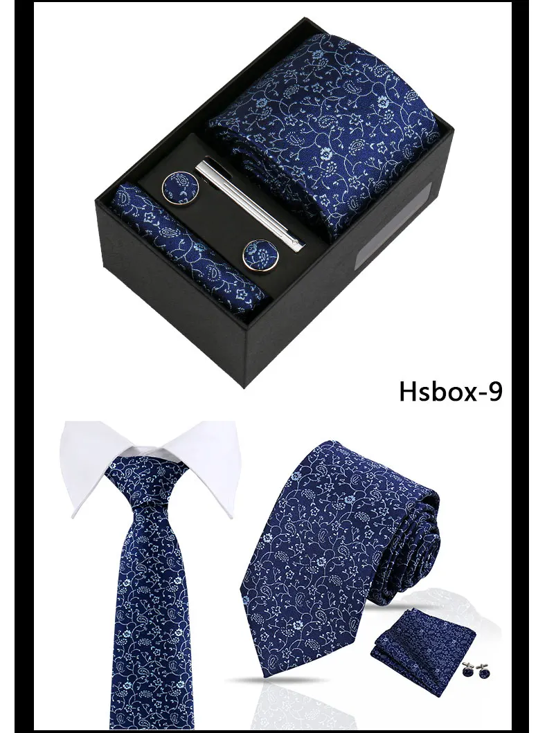 Modische Krawatten für Herren, Paisley-Krawatte, Geschenkbox-Set, originelle Geschenke für Herren, hochwertige Krawatte, Business-, Hochzeits- und Anzug-Accessoires – Detail 13