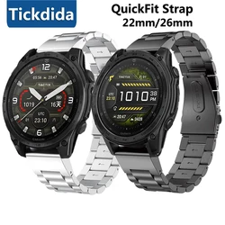 22mm 26mm Metal Band for Garmin Tactix 8 7 Pro E 47mm 51mm Fenix 8X 9 7X 6 6X 5X Bracelet Enduro 3 Epix Gen QuickFit Watch Strap