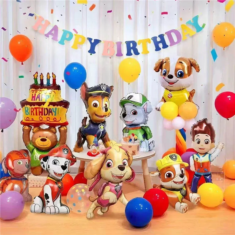 Balão de Alumínio Patrulha Canina Decoração de Aniversário Infantil Conjunto de Balões de Filme de Alumínio Cão Chase Skye Suprimentos para Festa Infantil