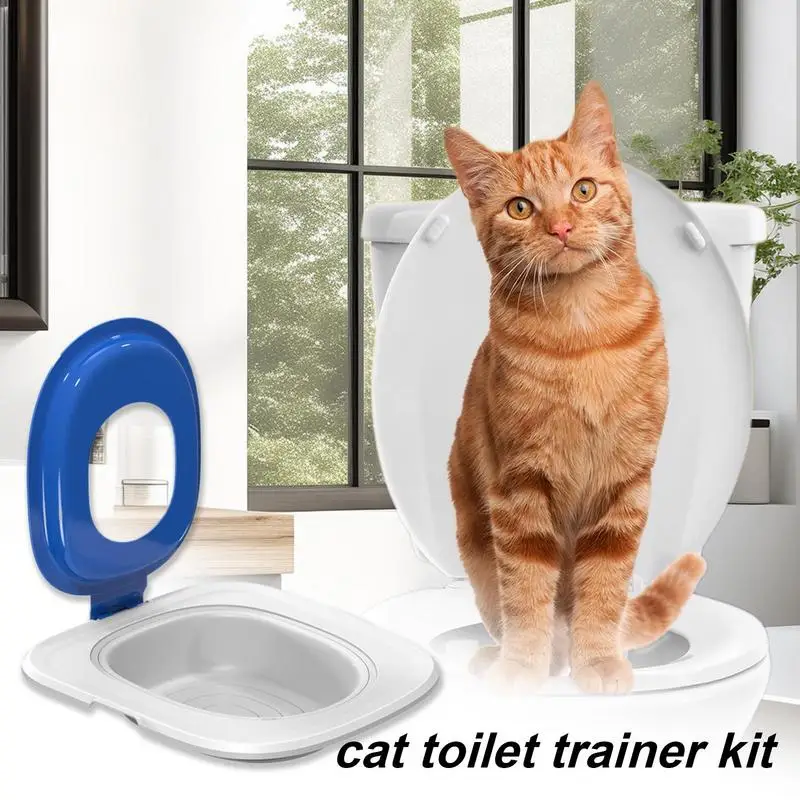 Cat Toilet Training Kit Toilet Cat Use Trainer Cat Potty Trainer Kit Reusable Toilet Litter Box Trainer For Hygienic Pet