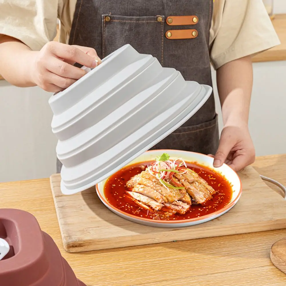 Silicone Magnetic Microwave Splatter Cover Folding Cold/Heat Resistance Microwave Splash Guard Anti-scalding Handle