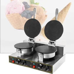 PBOBP 220V Electric Ice Cream Cone Making Machine Cone Baking Pan Machine Crepe Crispy Egg Roll Machine Waffle Pan